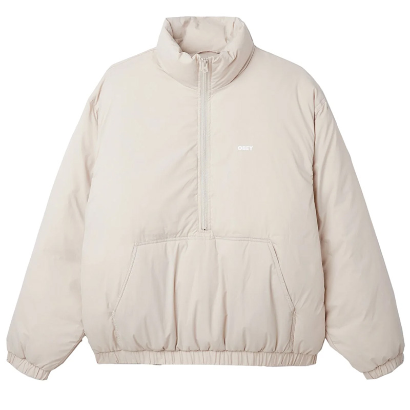 Obey Studio Mock Neck Anorak Jacket Silver Grey Obey Studio Mock Neck Anorak Jacket Silver Grey
