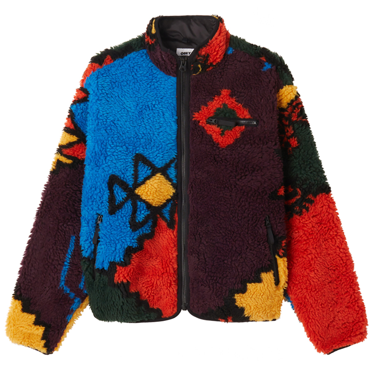 Obey Moroccan Rug Sherpa Jacket Bright Obey Moroccan Rug Sherpa Jacket Bright