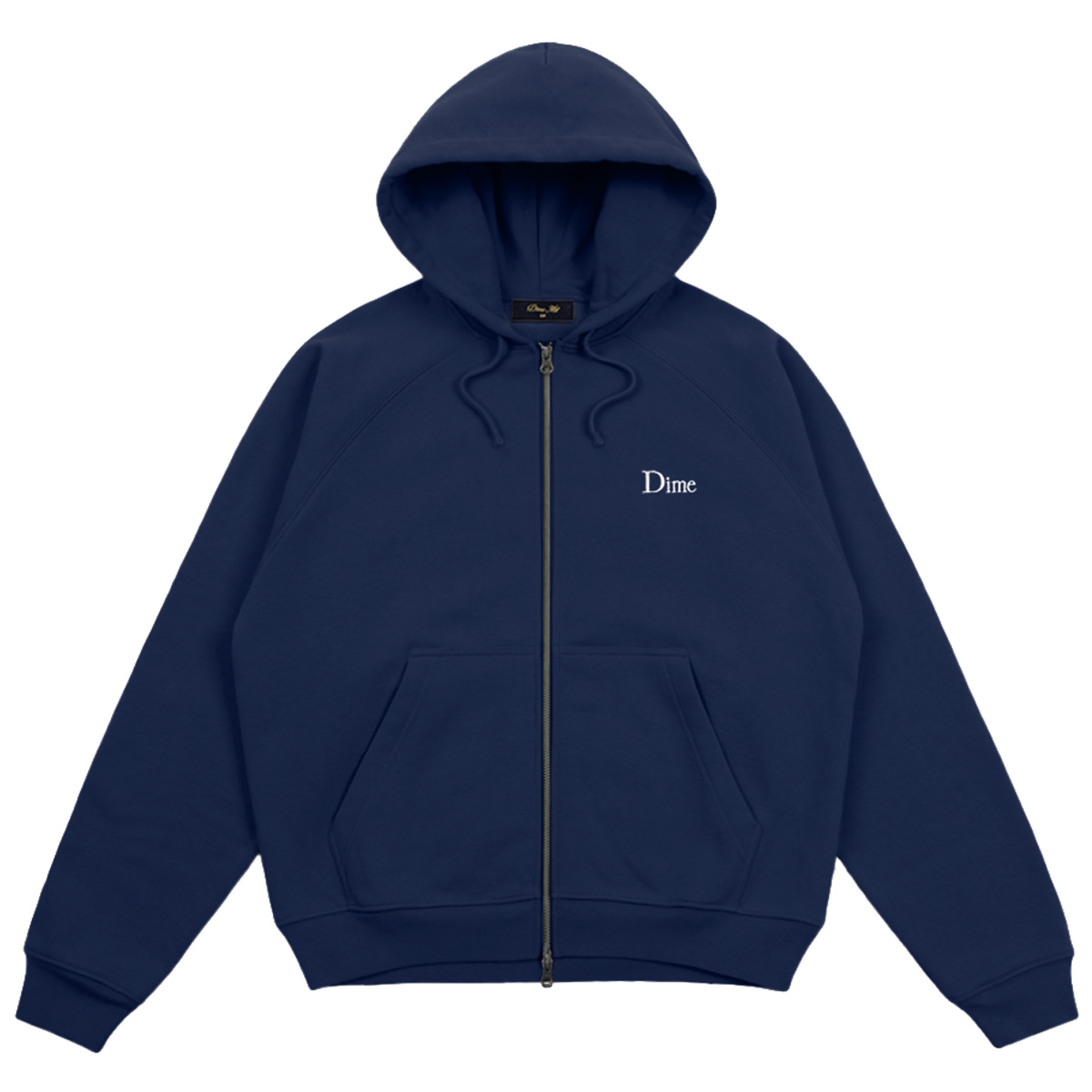 Dime Classic Small Logo Zip Hooded Sweater Midnight Navy