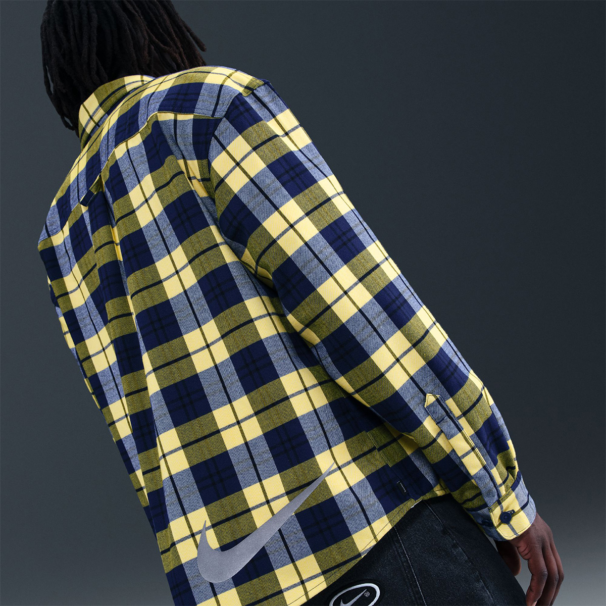 Nike SB Flannel Longsleeve Shirt Koston Midnight Navy/Speed Yellow