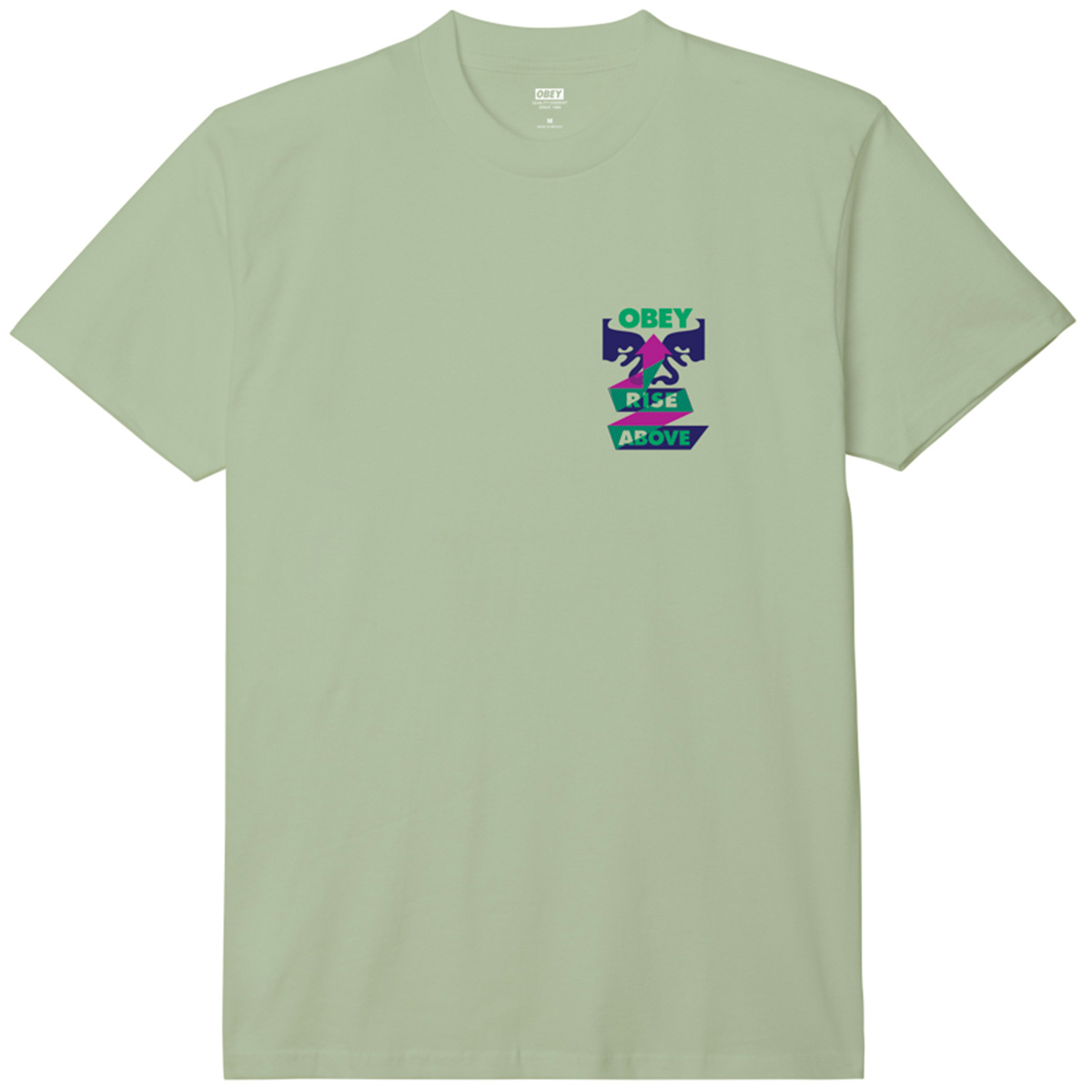 Obey Rise Above Ribbon T-Shirt Cucumber