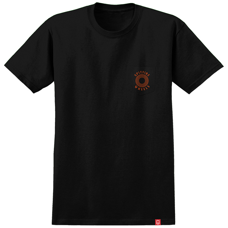 Spitfire Hollow Classic Pocket T-Shirt Black/Burnt Orange