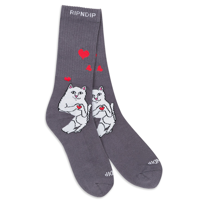 RIPNDIP Nerm Love Socks Charcoal RIPNDIP Nerm Love Socks Charcoal
