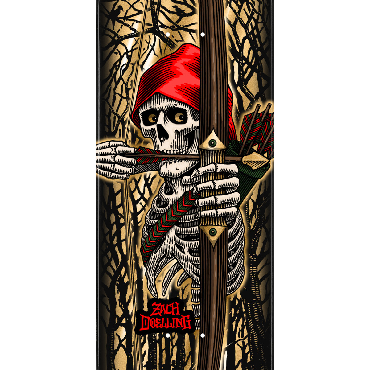 Powell Peralta FLIGHT Zach Doelling Archer Symmetrical Shape Skateboard Deck 8.3