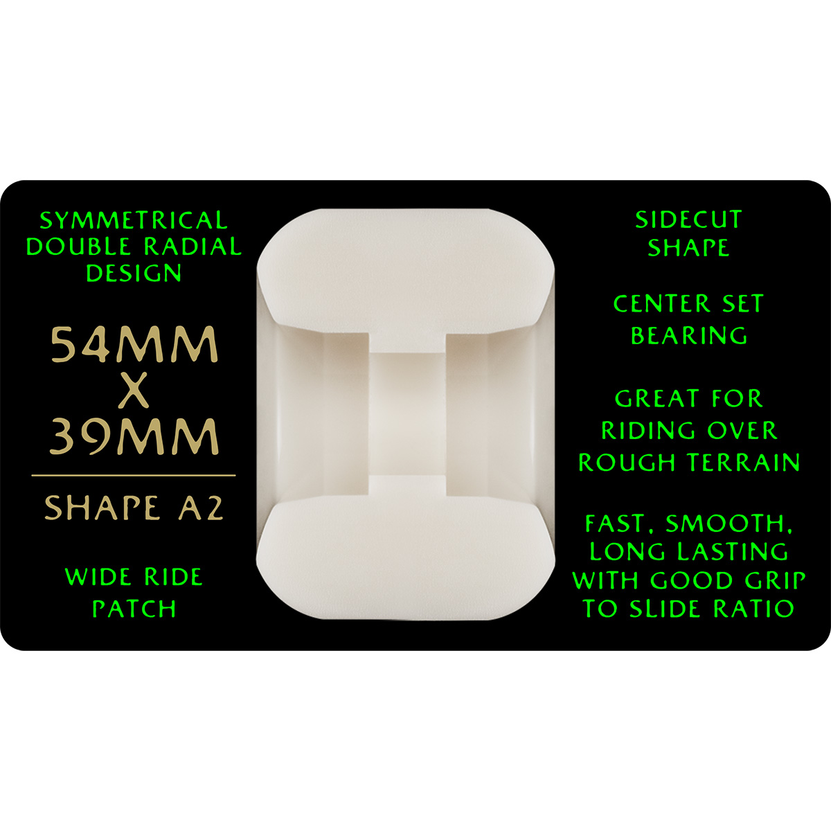 Powell Peralta Dragon Formula A2 Wheels White/Green 88A 54mm x 39mm