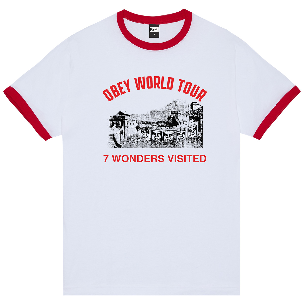 Obey 7 Wonders Visited T-Shirt White/Red White/Red