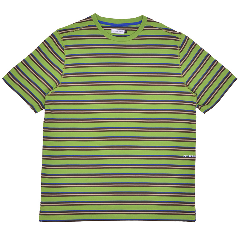 Pop Trading Company Striped Logo T-Shirt Foliage Pop Trading Company Striped Logo T-Shirt Foliage