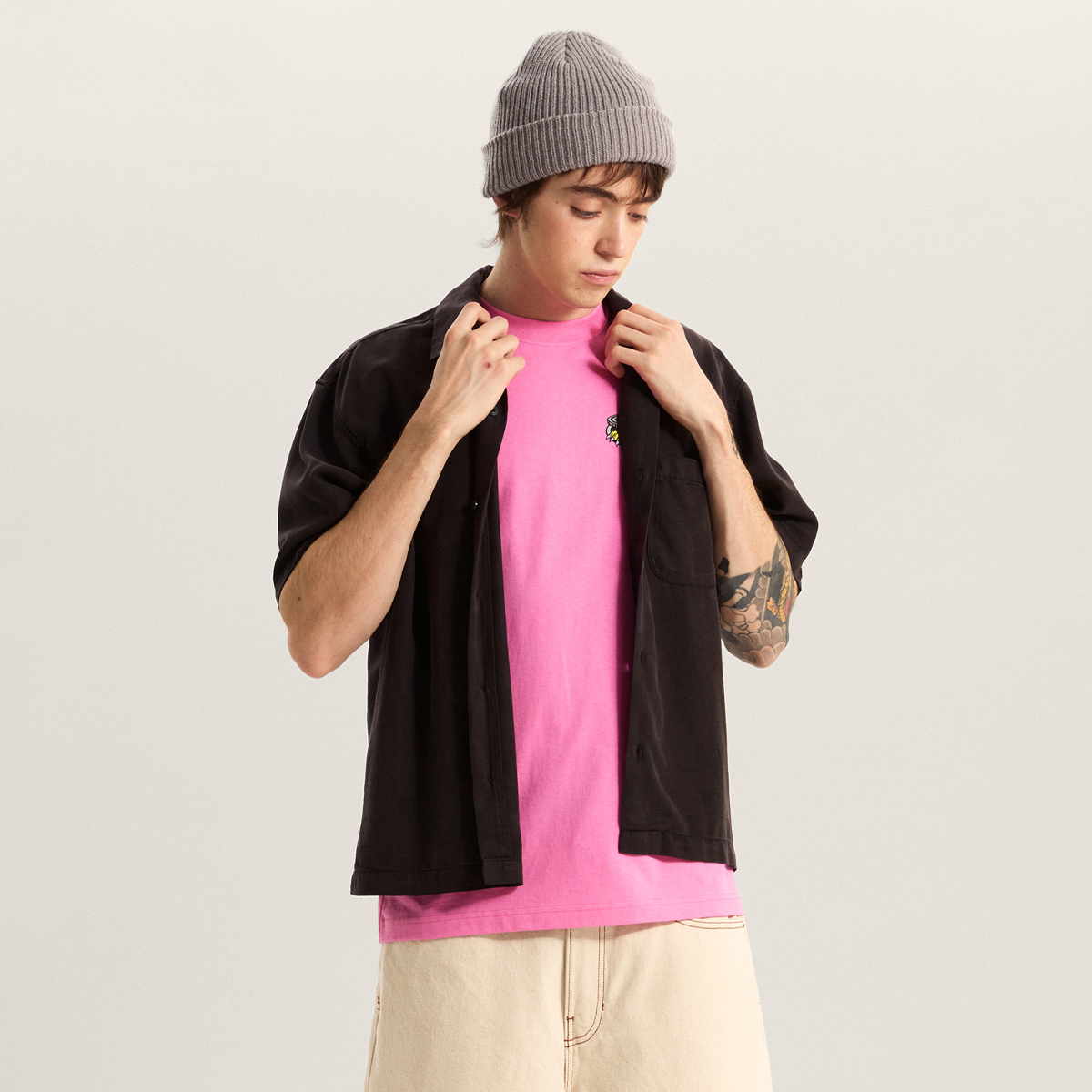 Vans Van Doren Tencel Check Camp Shirt Black