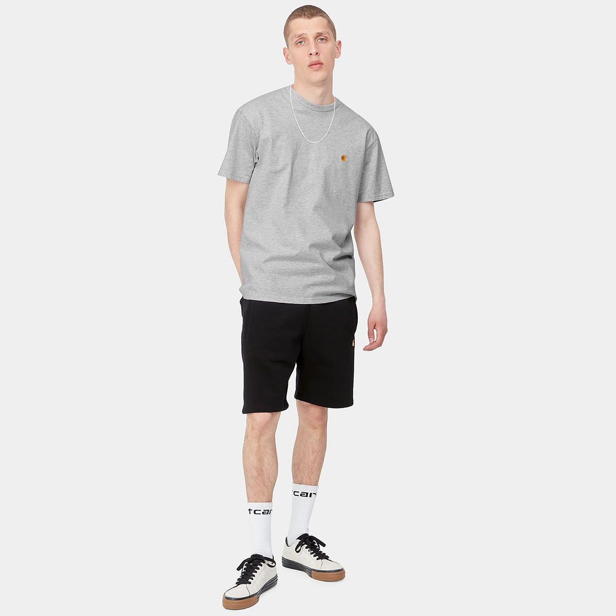 Carhartt WIP Chase T-Shirt Ash Heather/Gold Carhartt WIP Chase T-Shirt Ash Heather/Gold