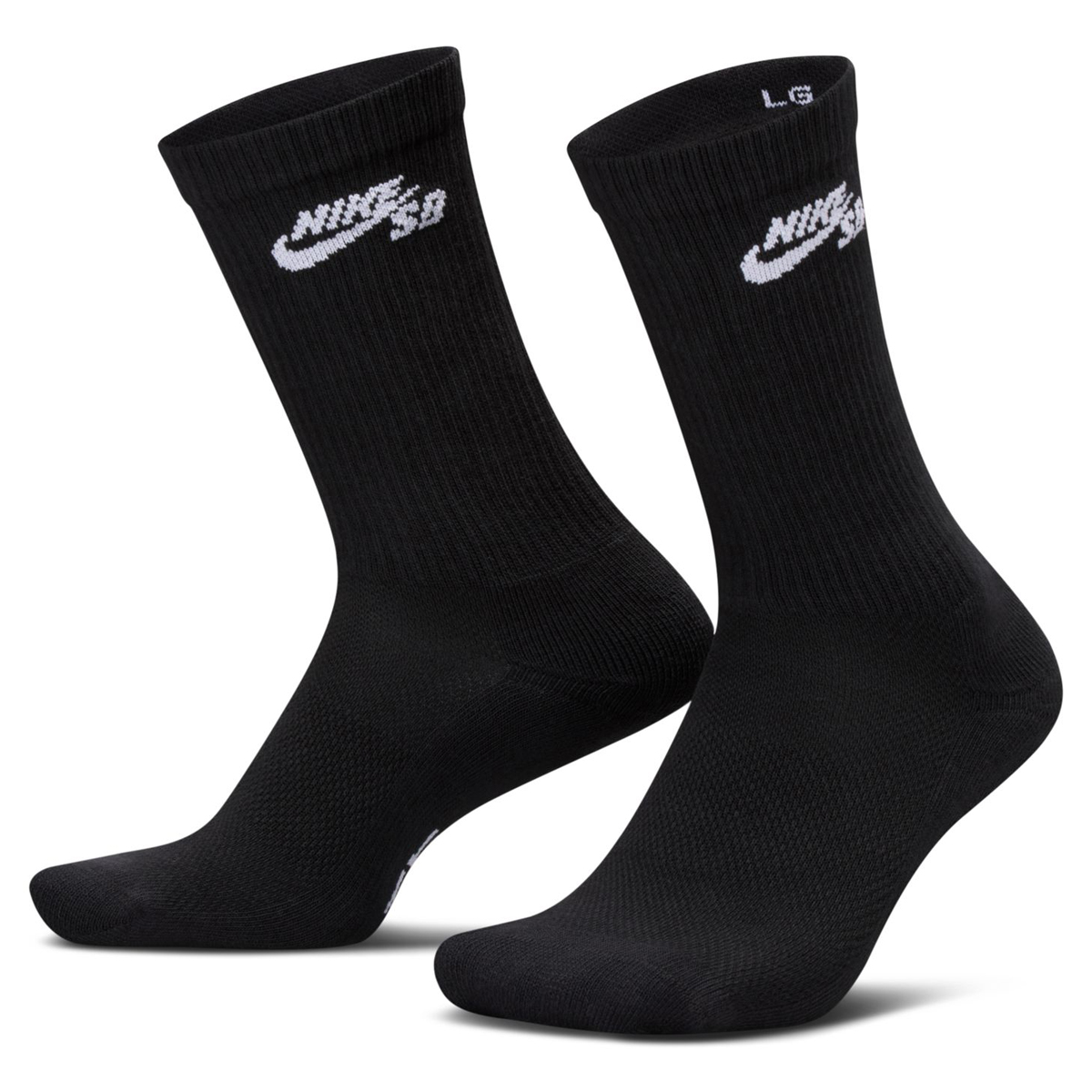 Nike SB Everyday Elevated Crew Socks 3-Pack Black/White