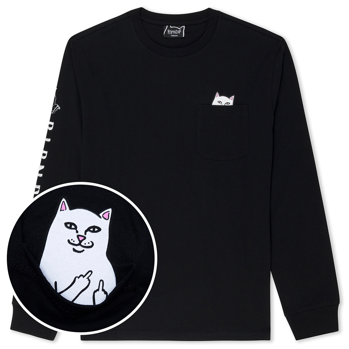 RIPNDIP Lord Nermal Longsleeve T-Shirt Black RIPNDIP Lord Nermal Longsleeve T-Shirt Black