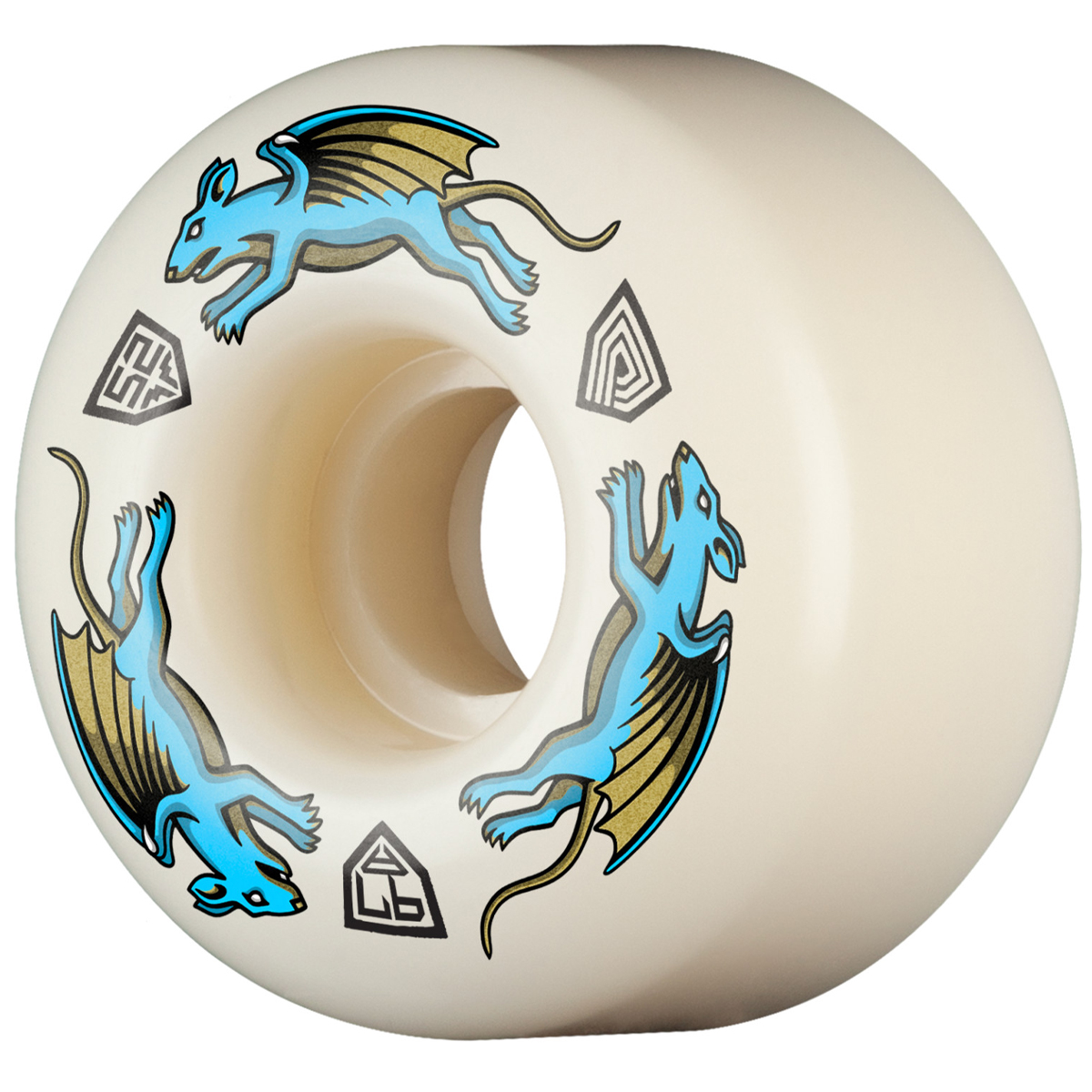 Powell Peralta Dragon Formula Nano Rat AV4 Wide Wheels White/Blue 97A 52mm x 34mm