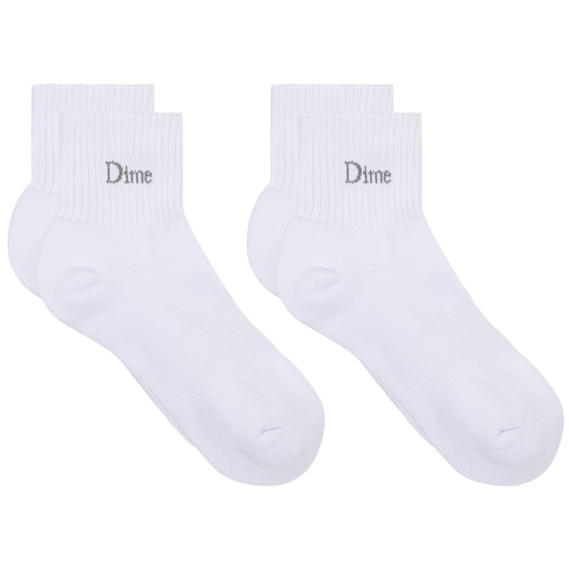 Dime Classic 2 Pack Short Socks White