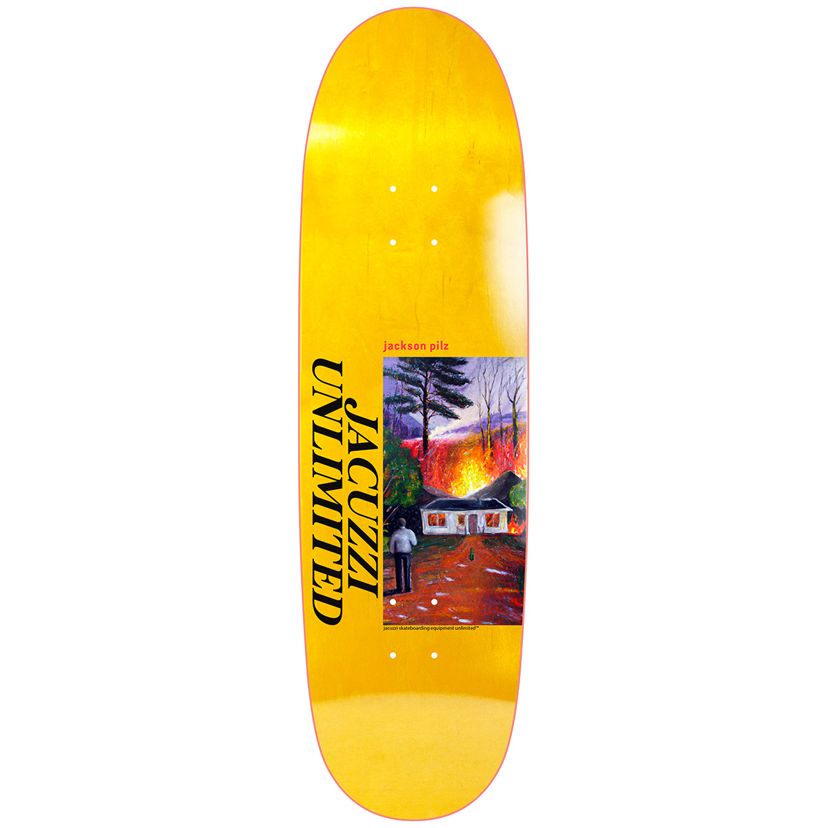 Jacuzzi Jackson Pilz Lawn Fire Skateboard Deck Yellow 9.125