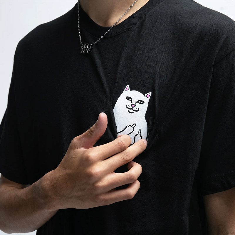 RIPNDIP Lord Nermal Pocket T-Shirt Black RIPNDIP Lord Nermal Pocket T-Shirt Black