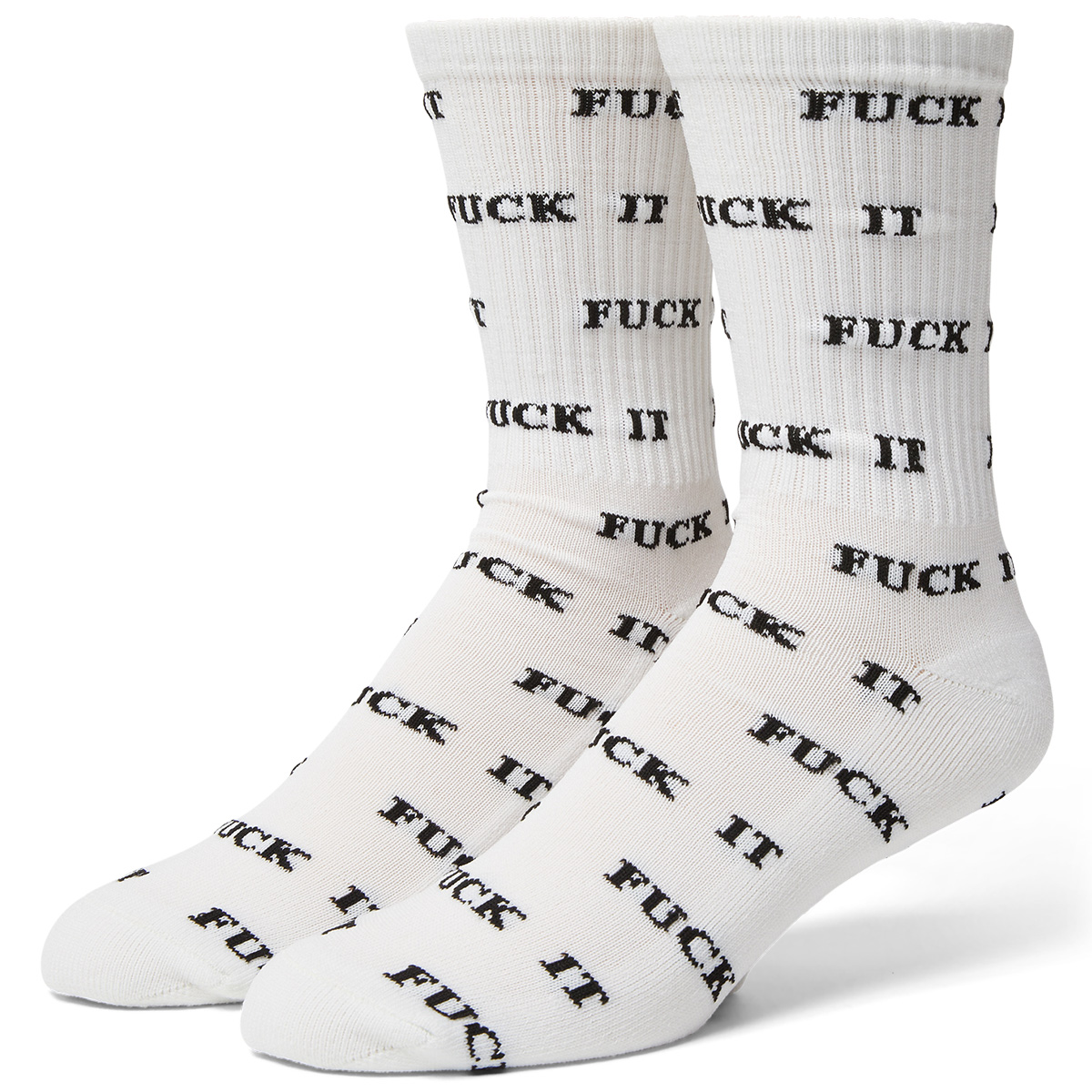 HUF Fuck It Glow Sock White