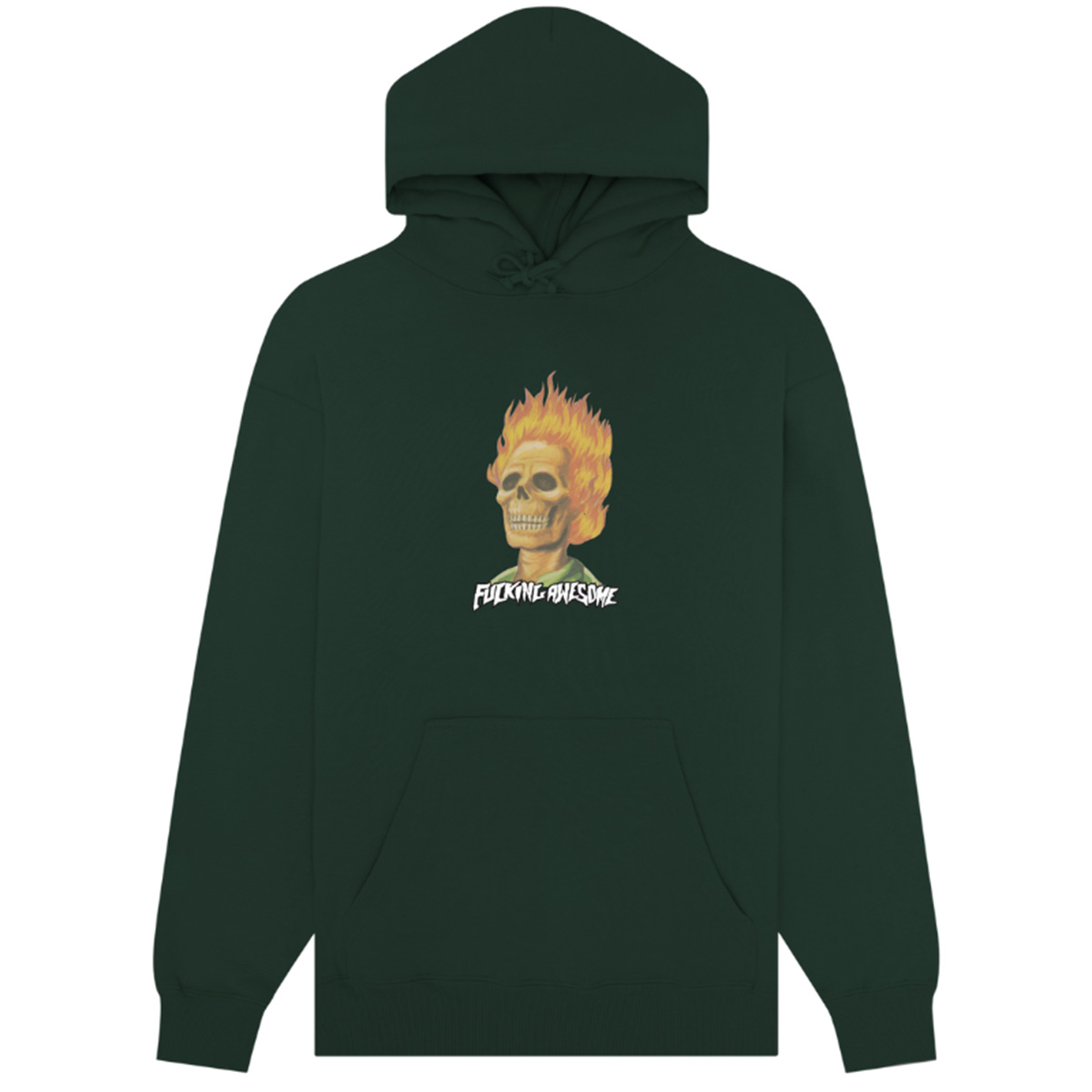 Fucking Awesome Flame Skull Hoodie Dark Green Fucking Awesome Flame Skull Hoodie Dark Green