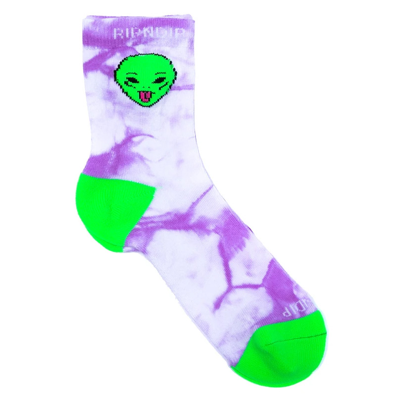 RIPNDIP We Out Here Mid Socks Purple Tie Dye