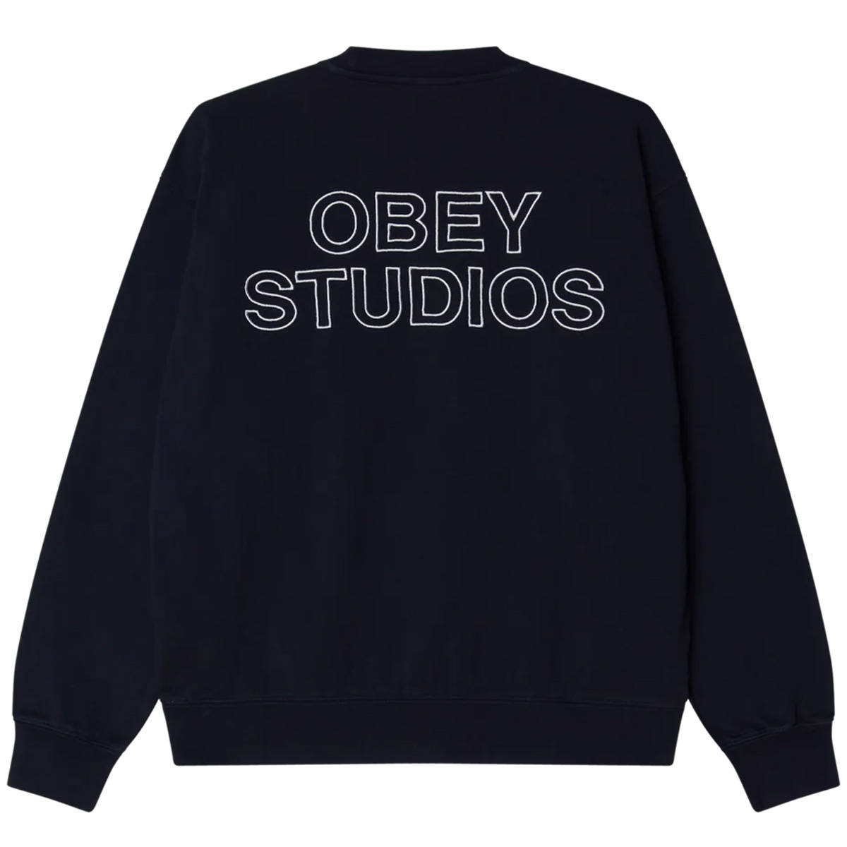 Obey Studios Faded Sweater Dark Navy Faded Wash Obey Studios Faded Sweater Dark Navy Faded Wash