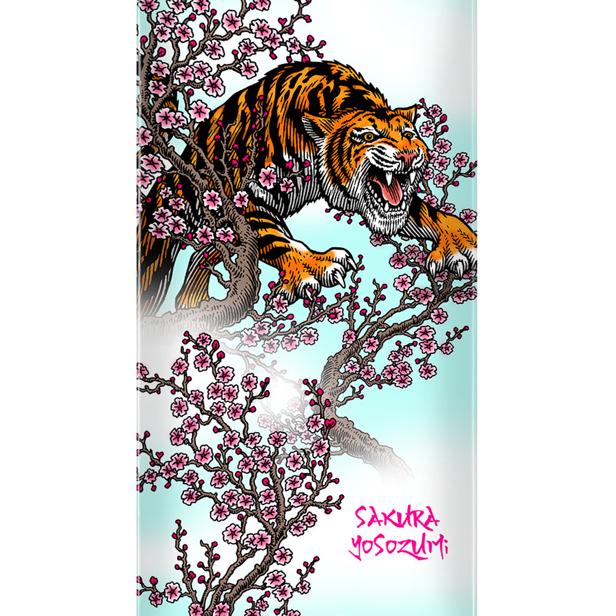 Powell Peralta Sakura Tiger Shape 248 Skateboard Deck Light Blue 8.25