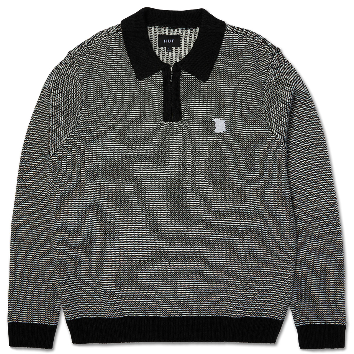 HUF Megablast Two Tone Waffle Sweater Black/White