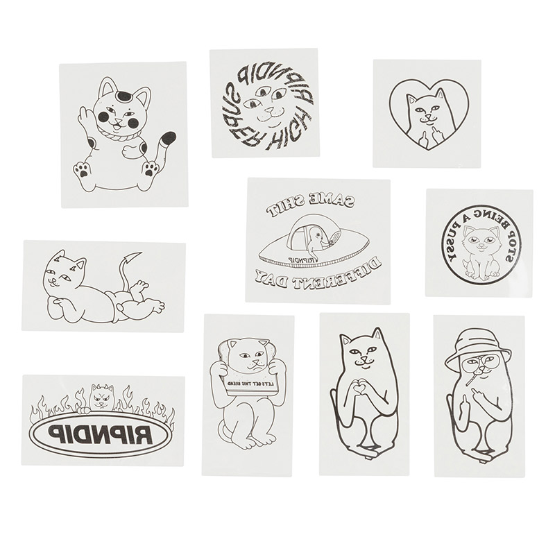 RIPNDIP Field Of Nerms Temp Tattoo Pack Black RIPNDIP Field Of Nerms Temp Tattoo Pack Black