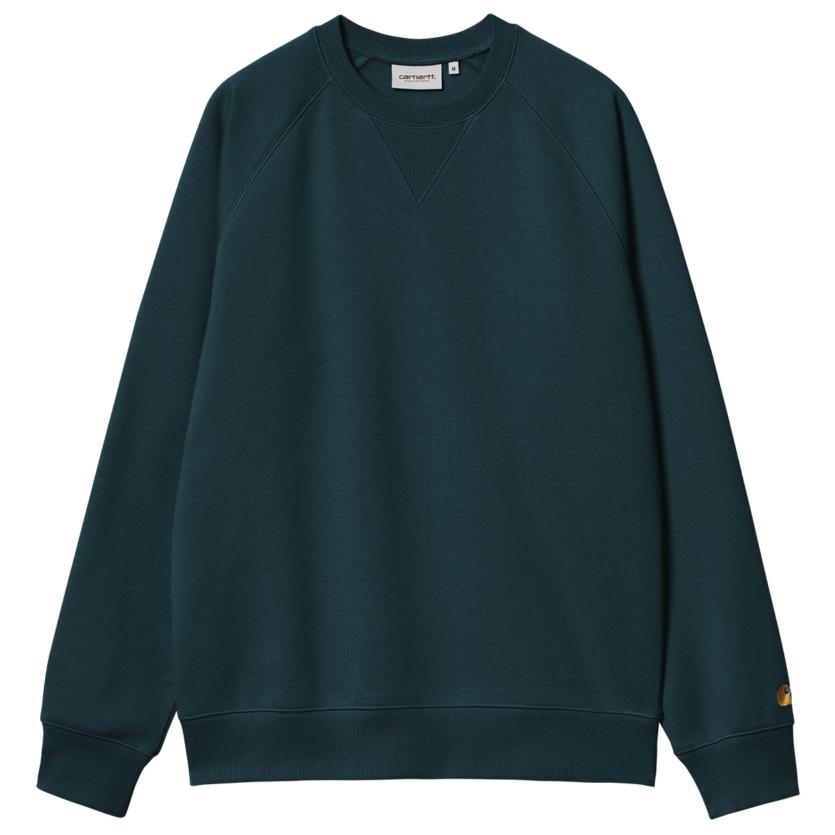 Carhartt WIP Chase Sweater Duck Blue/Gold Carhartt WIP Chase Sweater Duck Blue/Gold