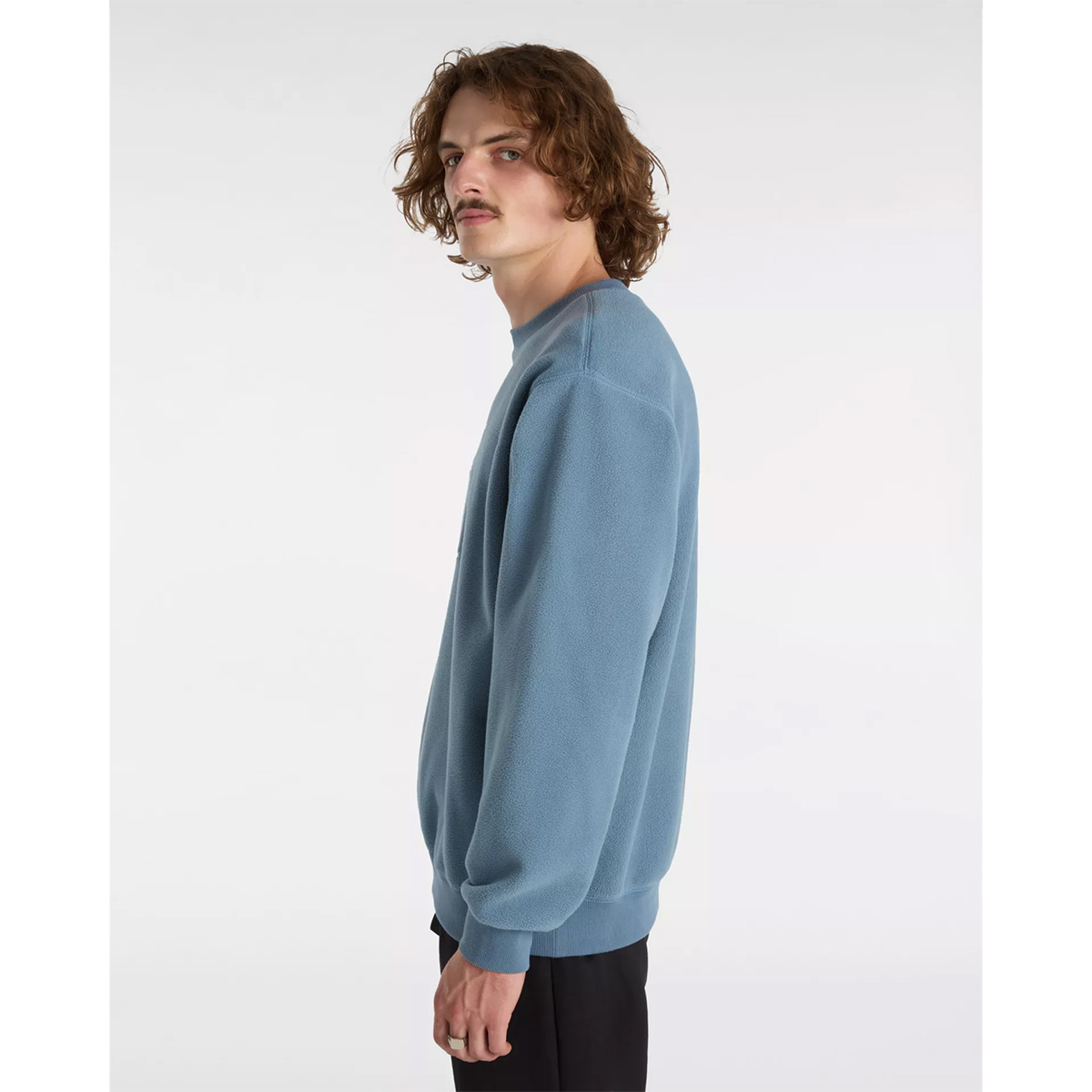 Vans Carlo Polar Fleece Loose Crewneck Sweater Bluestone