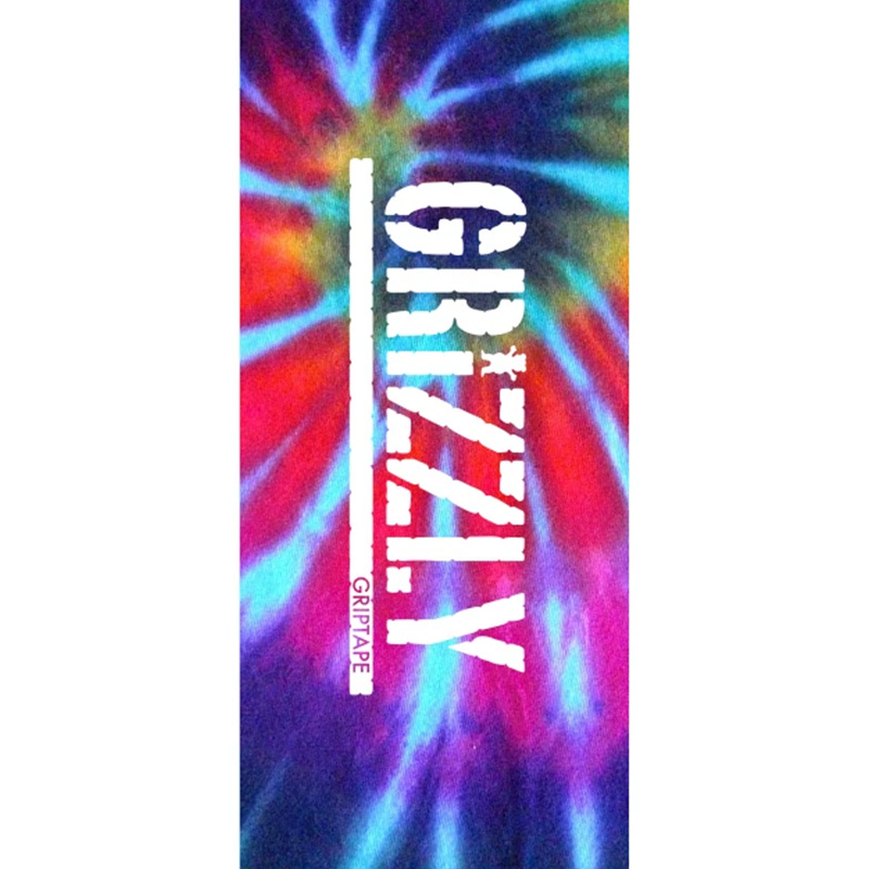 Grizzly Tie-Dye Stamp Griptape Sheet Blue/Red 1