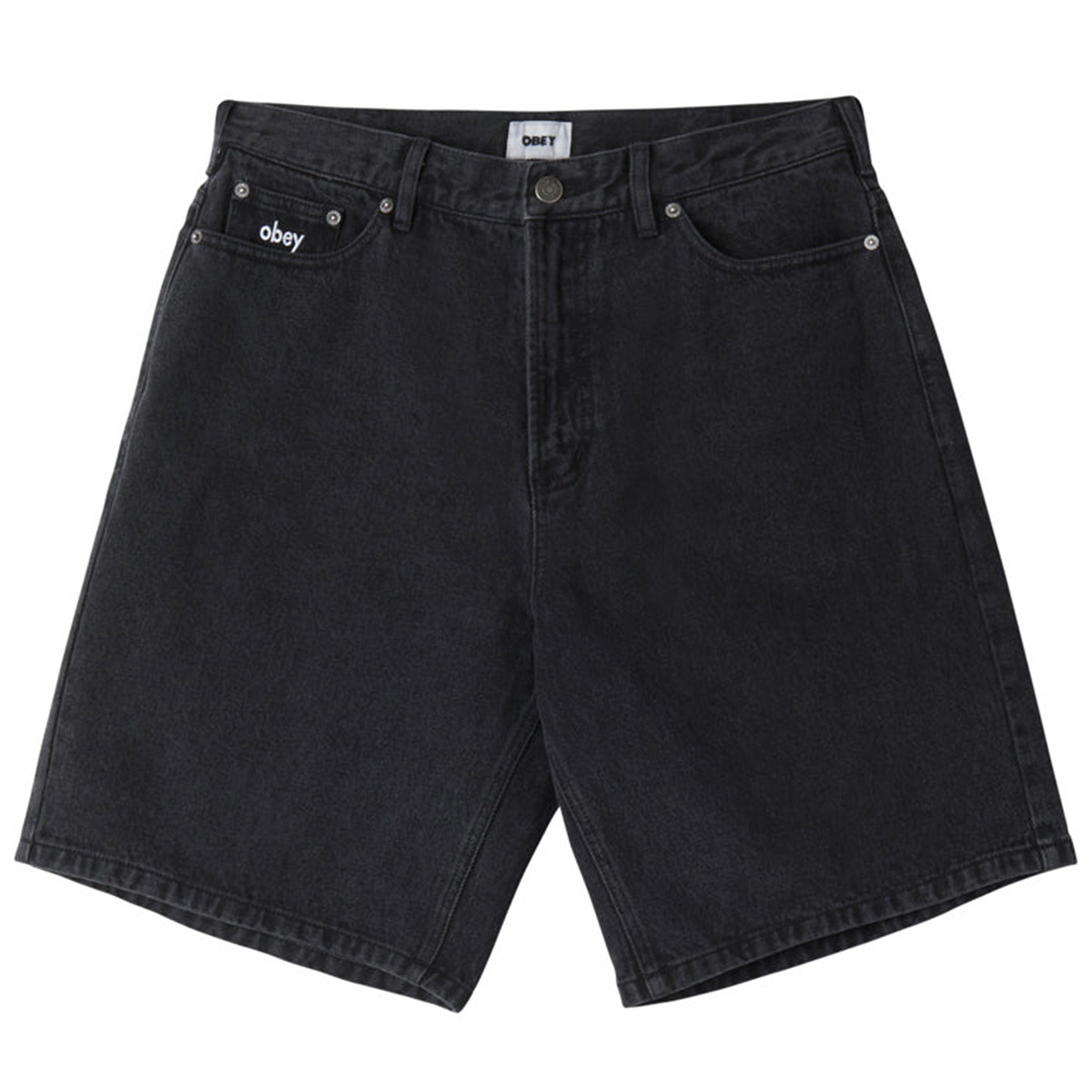 Obey Bigwig Baggy Denim Short Faded Black Obey Bigwig Baggy Denim Short Faded Black