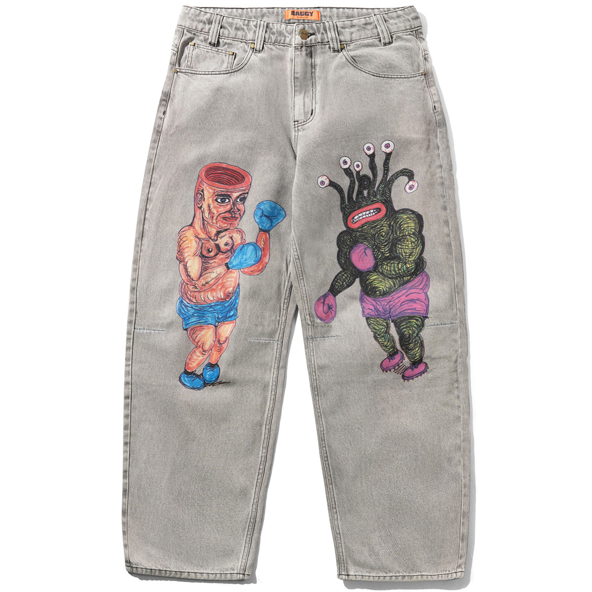 Butter Goods x Daniel Johnston Boxing Denim Jeans Washed Grey