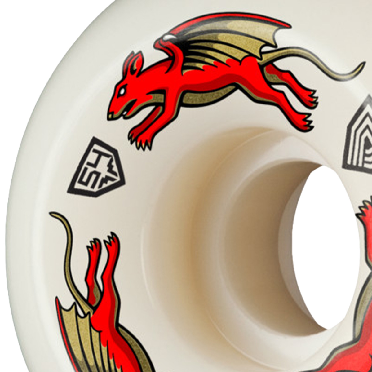 Powell Peralta Dragon Formula Nano Rat AV6 Wheels White/Red 93A 54mm x 34mm