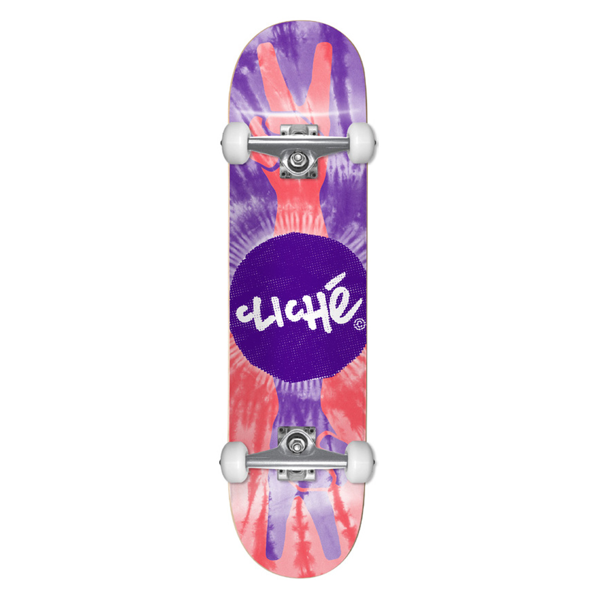 Cliché Peace FP Complete Skateboard Purple/Red 8.0