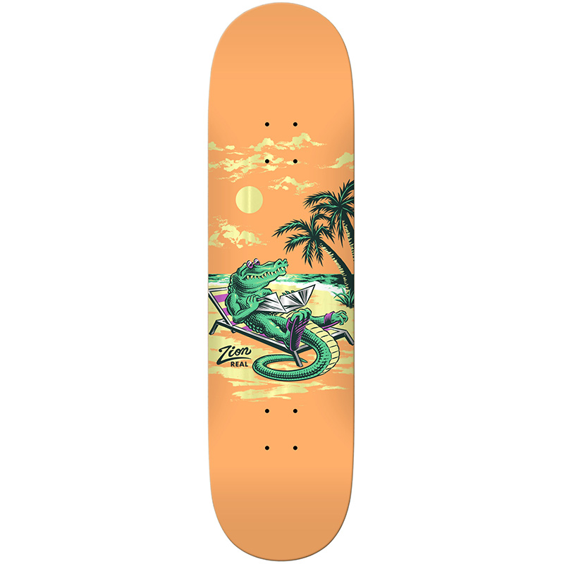 Real Zion Sunny Daze Skateboard Deck Orange 8.25 Real Zion Sunny Daze Skateboard Deck Orange 8.25