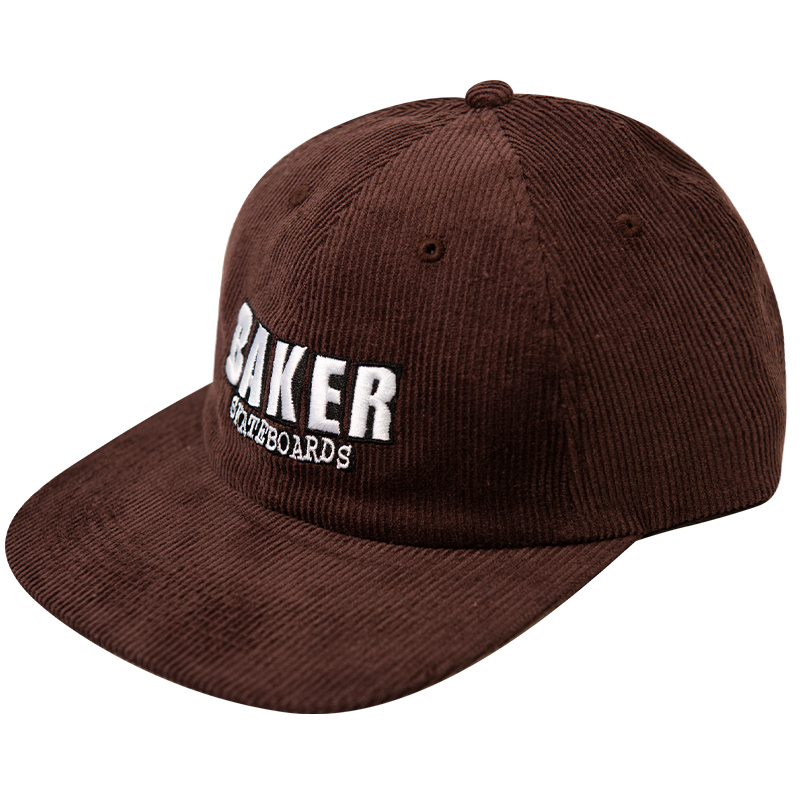 Baker Brand Logo Cord Snapback Cap Brown