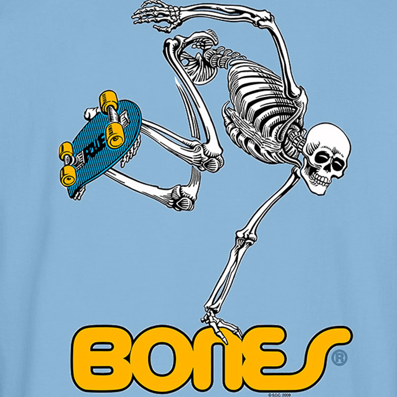 Powell Peralta Skateboard Skeleton T-Shirt Baby Blue Powell Peralta Skateboard Skeleton T-Shirt Baby Blue
