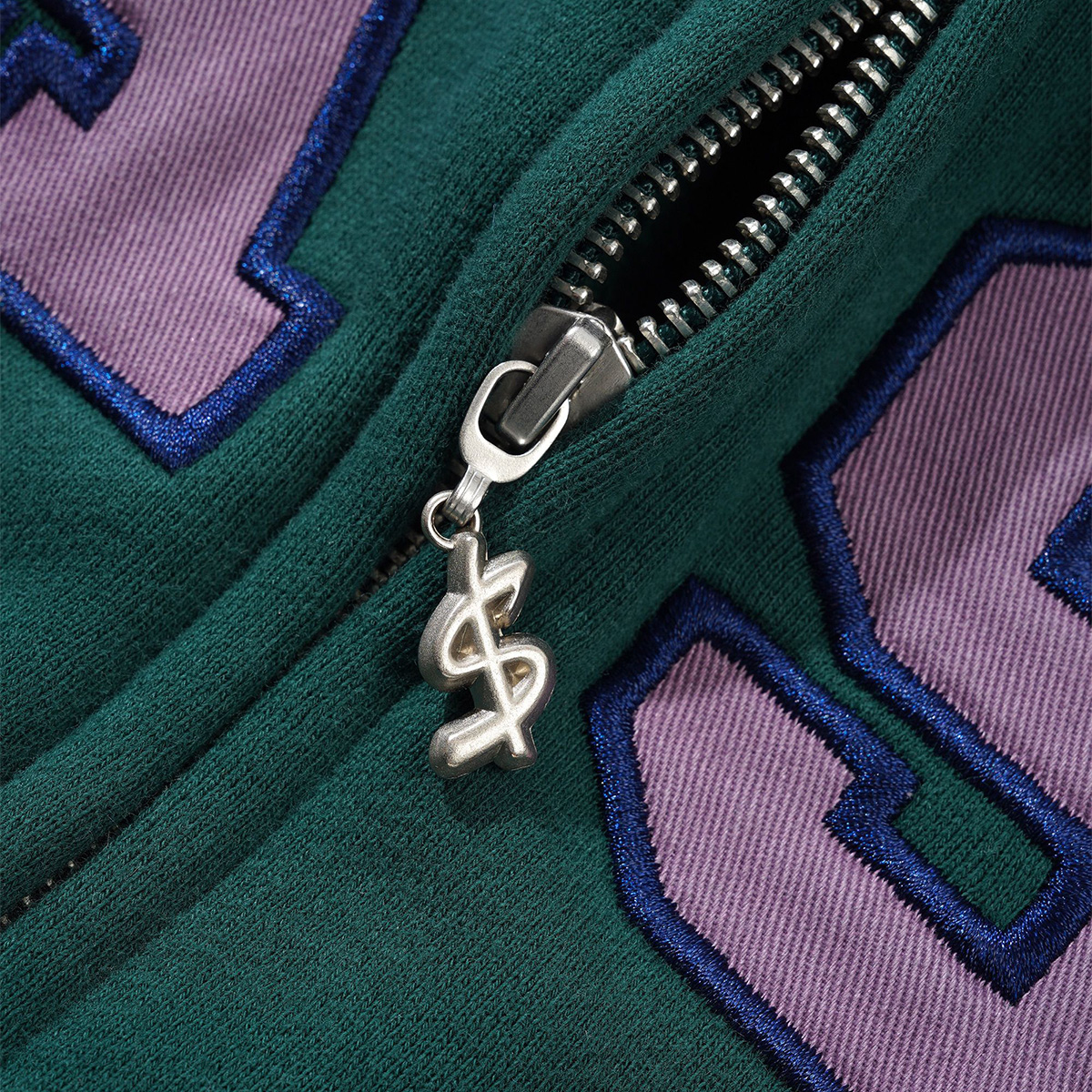 Cash Only Campus Zip-Thru Hoodie Washed Forest Cash Only Campus Zip-Thru Hoodie Washed Forest