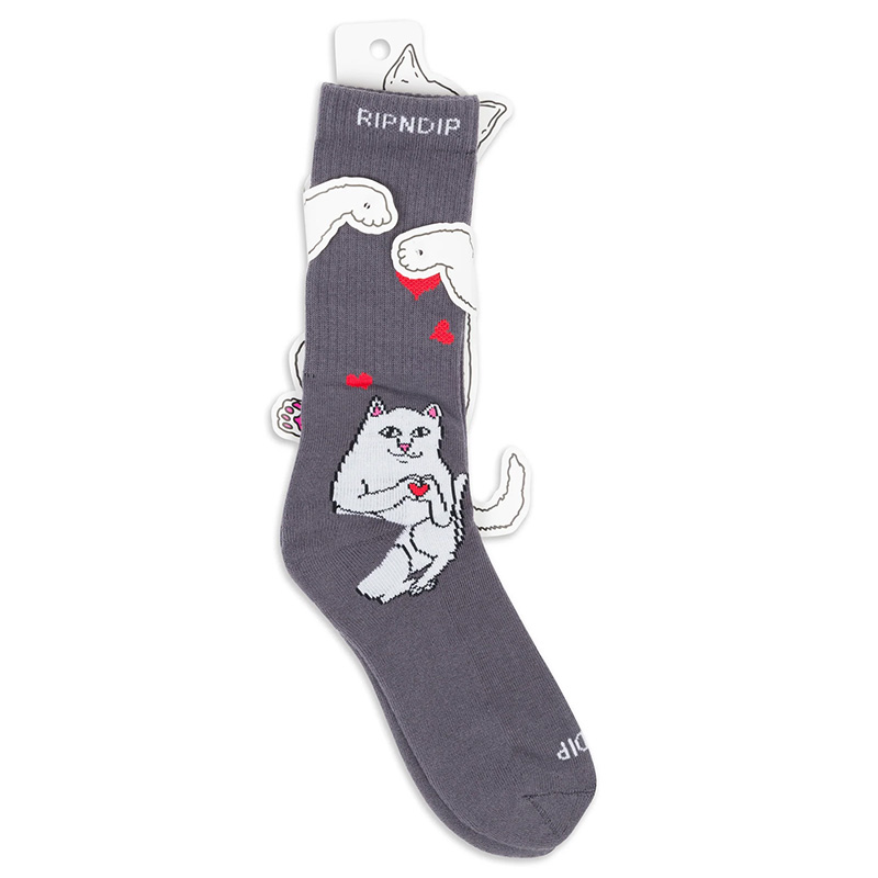 RIPNDIP Nerm Love Socks Charcoal RIPNDIP Nerm Love Socks Charcoal