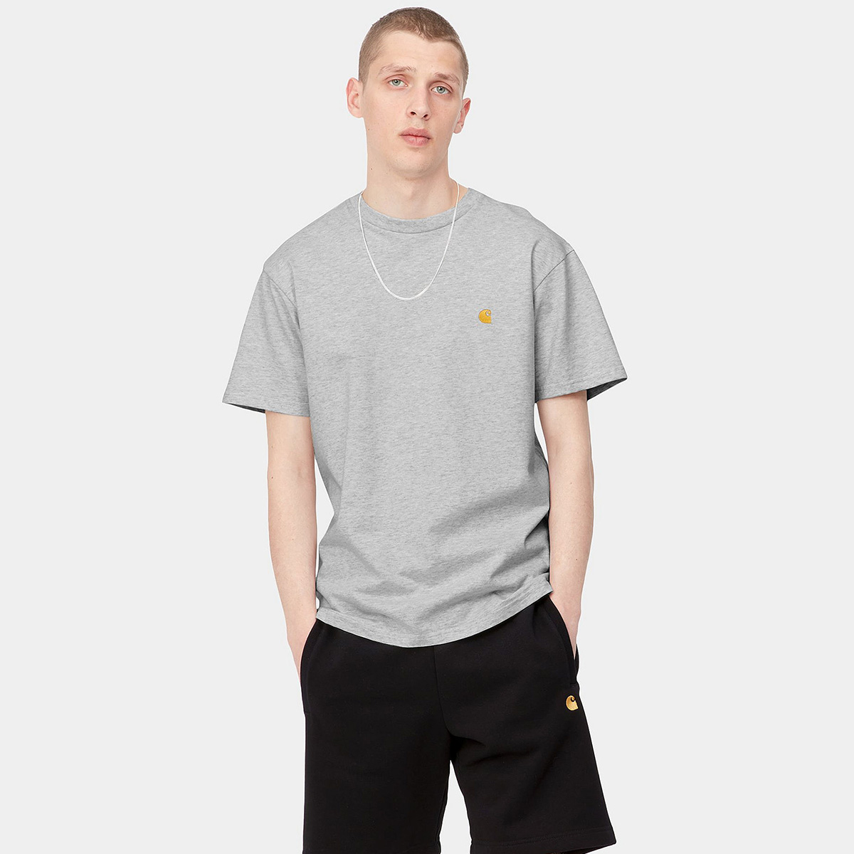 Carhartt WIP Chase T-Shirt Ash Heather/Gold Carhartt WIP Chase T-Shirt Ash Heather/Gold