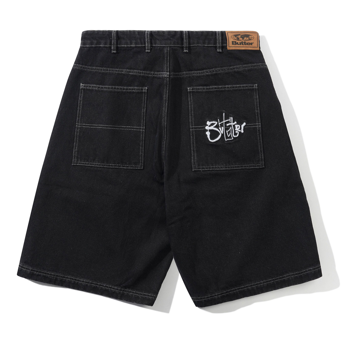 Butter Goods Scribble Denim Shorts Washed Black