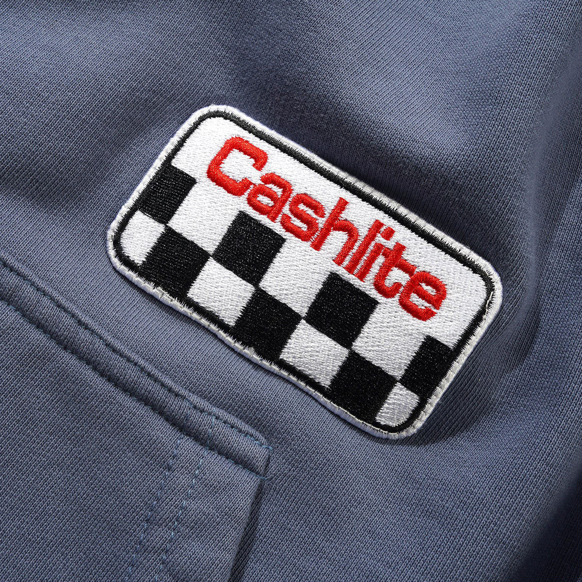 Cash Only Service Zip-Thru Hooded Sweater Washed Navy