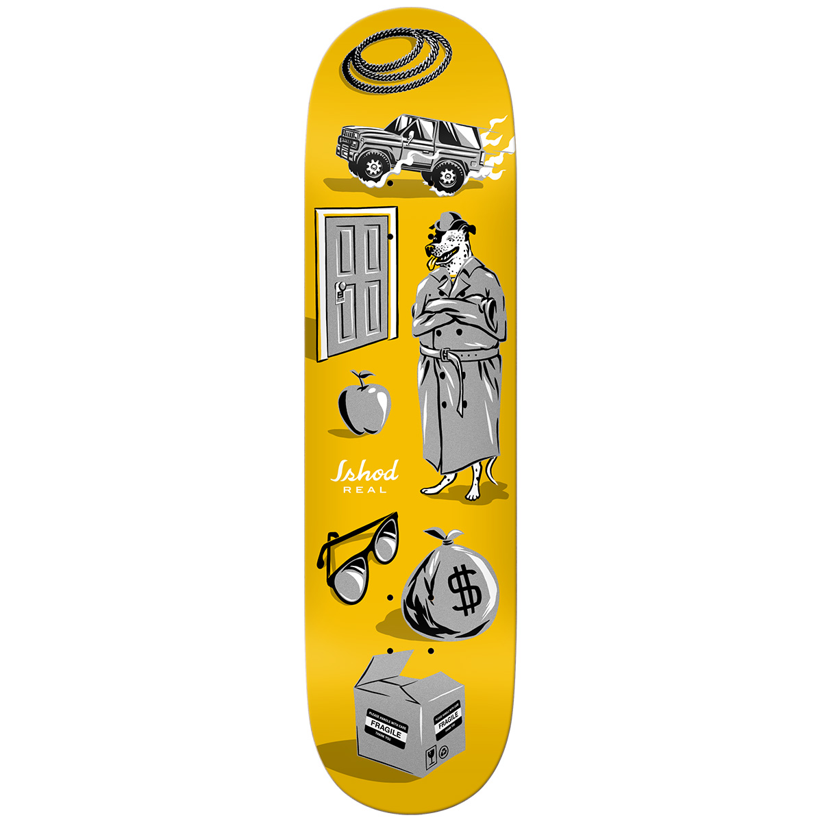 Real Ishod Revealing Skateboard Deck Yellow 8.5 