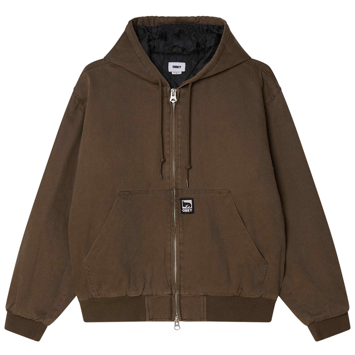 Obey Randy Zip Up Hooded Jacket Wren Faded Wash