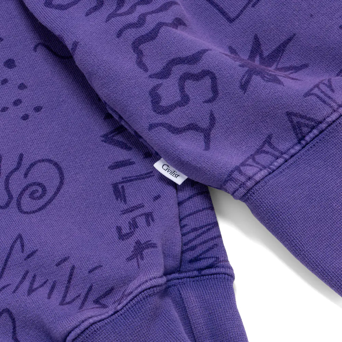 Civilist Team AOP Hooded Sweater Washed Purple Civilist Team AOP Hooded Sweater Washed Purple