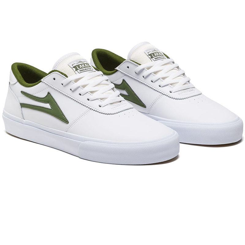 Lakai Manchester White/Olive Leather Lakai Manchester White/Olive Leather