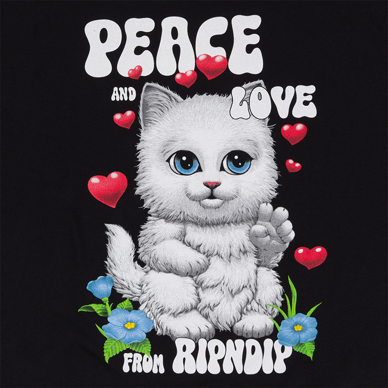 RIPNDIP Peace Love RIPNDIP T-Shirt Black RIPNDIP Peace Love RIPNDIP T-Shirt Black