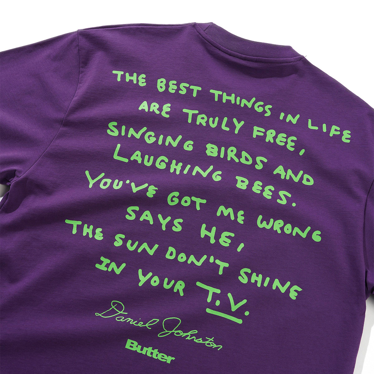 Butter Goods x Daniel Johnston Don't Be Scared T-shirt Grape