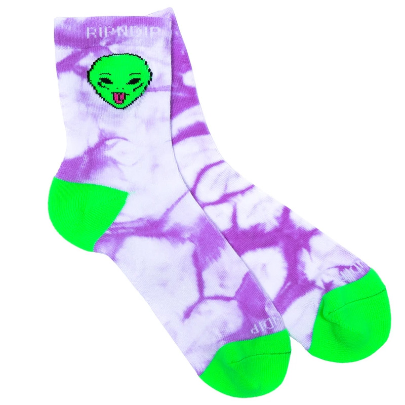 RIPNDIP We Out Here Mid Socks Purple Tie Dye
