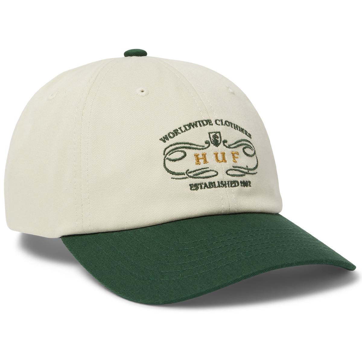 HUF Worldwide Clothiers 6 Panel Cv Cap Forest Green