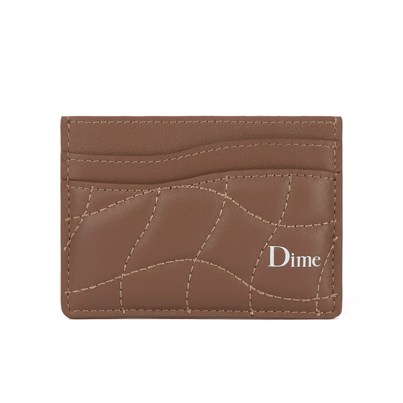 Dime Quilted Cardholder Brown